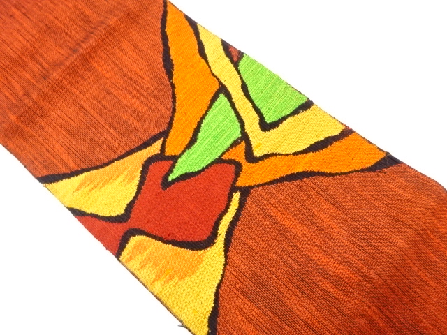 JAPANESE NAGOYA OBI / MAWATA TSUMUGI / WOVEN ABSTRACT